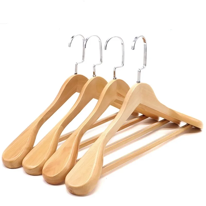 4Pcs/lot Suit Solid Wood Hanger Broad-shouldered Hangers For Clothes