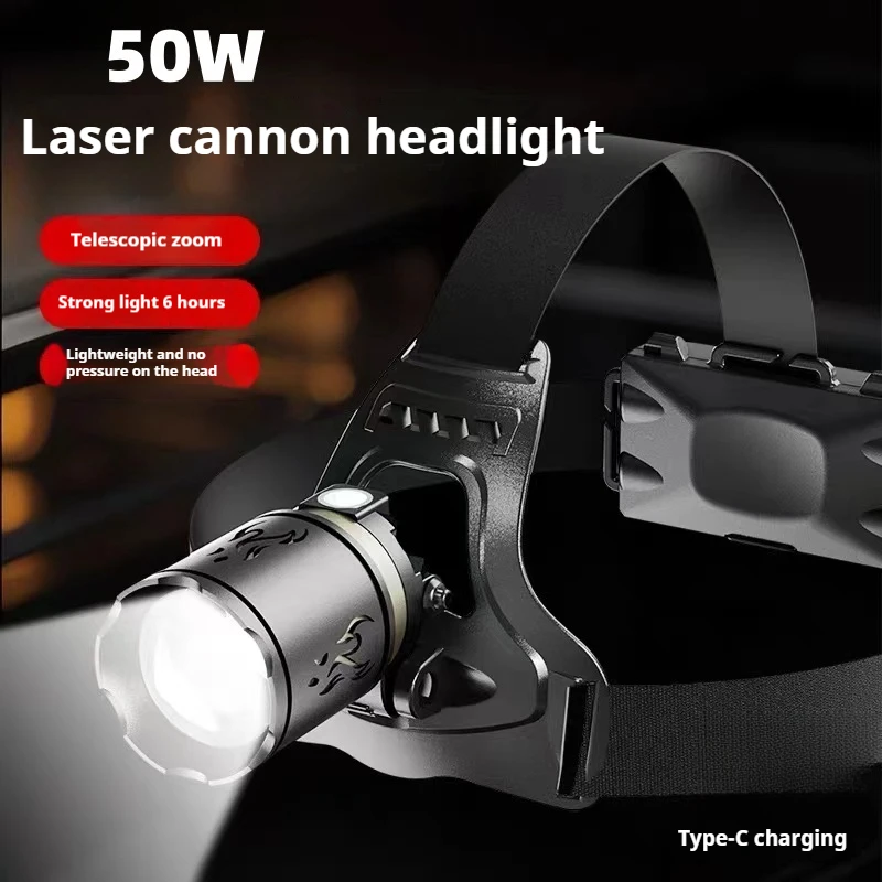 

LED Rechargeable Headlamp High Power Mini Head Lamp Zoomable Head Flashlight USB C Sensor Headlight Front Light For Working