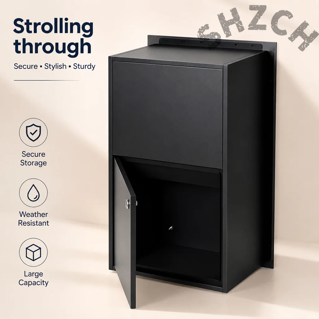 Wall-Mounted Metal Letterbox with Built-In Smart Features for Secure Package Delivery