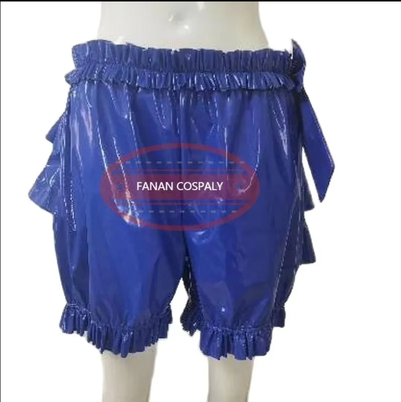 

Fashionable Adult Giant Baby Sexy Girl Blue PVC Shorts Girly Role-playing Makeup Ball Maid Cross Dressing Gothic Multi-color
