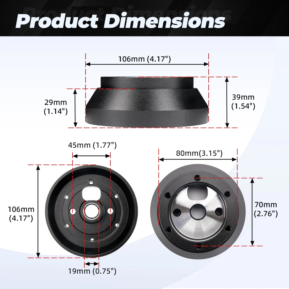 بارتو عجلة القيادة 6 بولت 177H مهايئ توزيع قصير متوافق مع 2006-2014 شيفروليه سيلفرادو جي إم سي سييرا كاديلاك QR067 #3