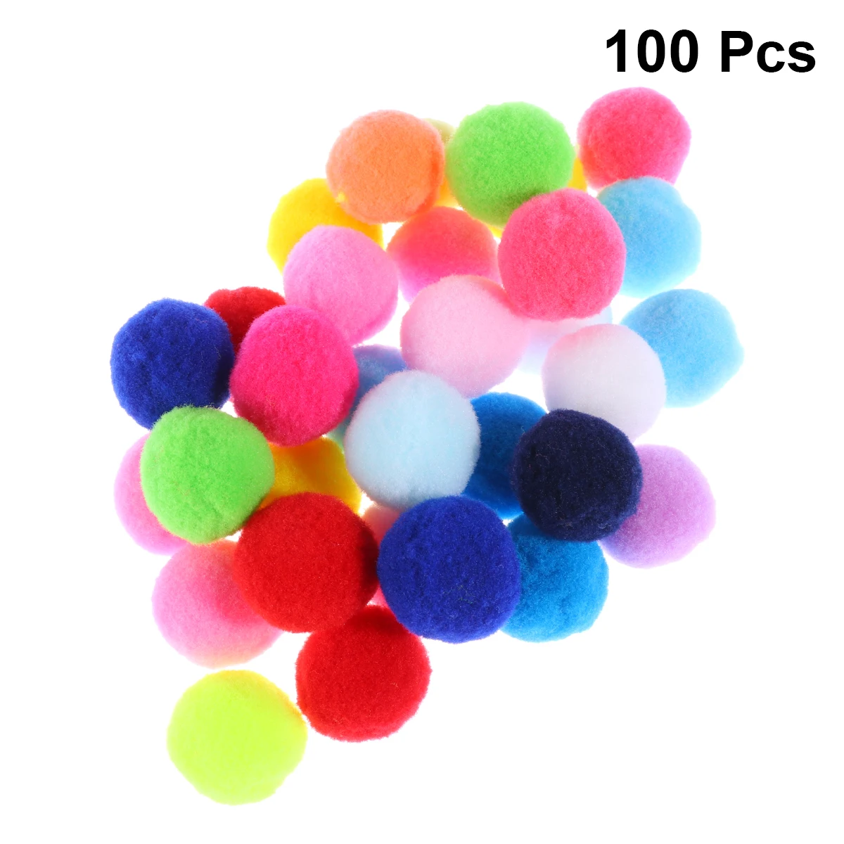 

100pcs Multicolor Pom Poms Diy Craft Decor Wedding Home Kids School Art Projects Accessories Small Balls Tassel Keychain