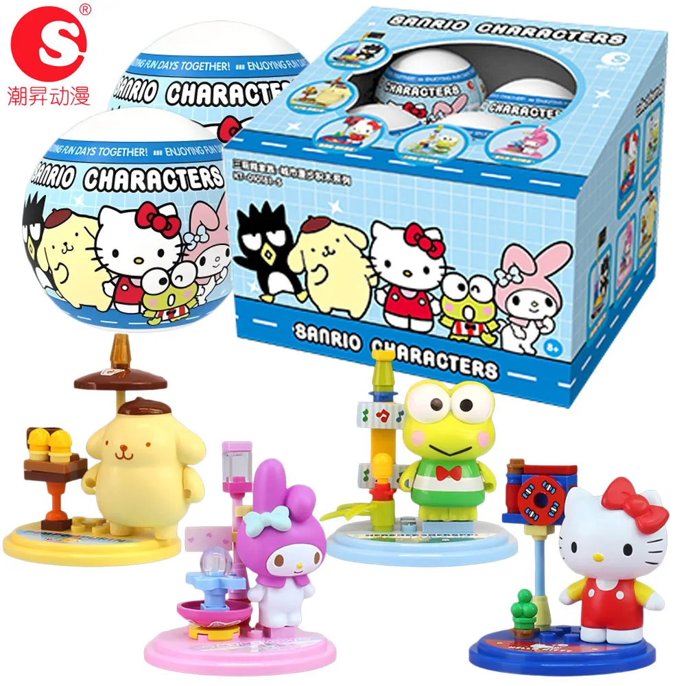 

NEW Original Sanrio City Walk Series Blind Box Toys Gashapon Assembly Play Charming Cartoon Collectible Model Gifts for Teens