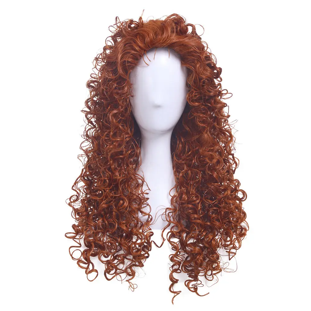 

Brave Princess Merida Long Curly Synthetic Wavy Wave Orange Cosplay Wig