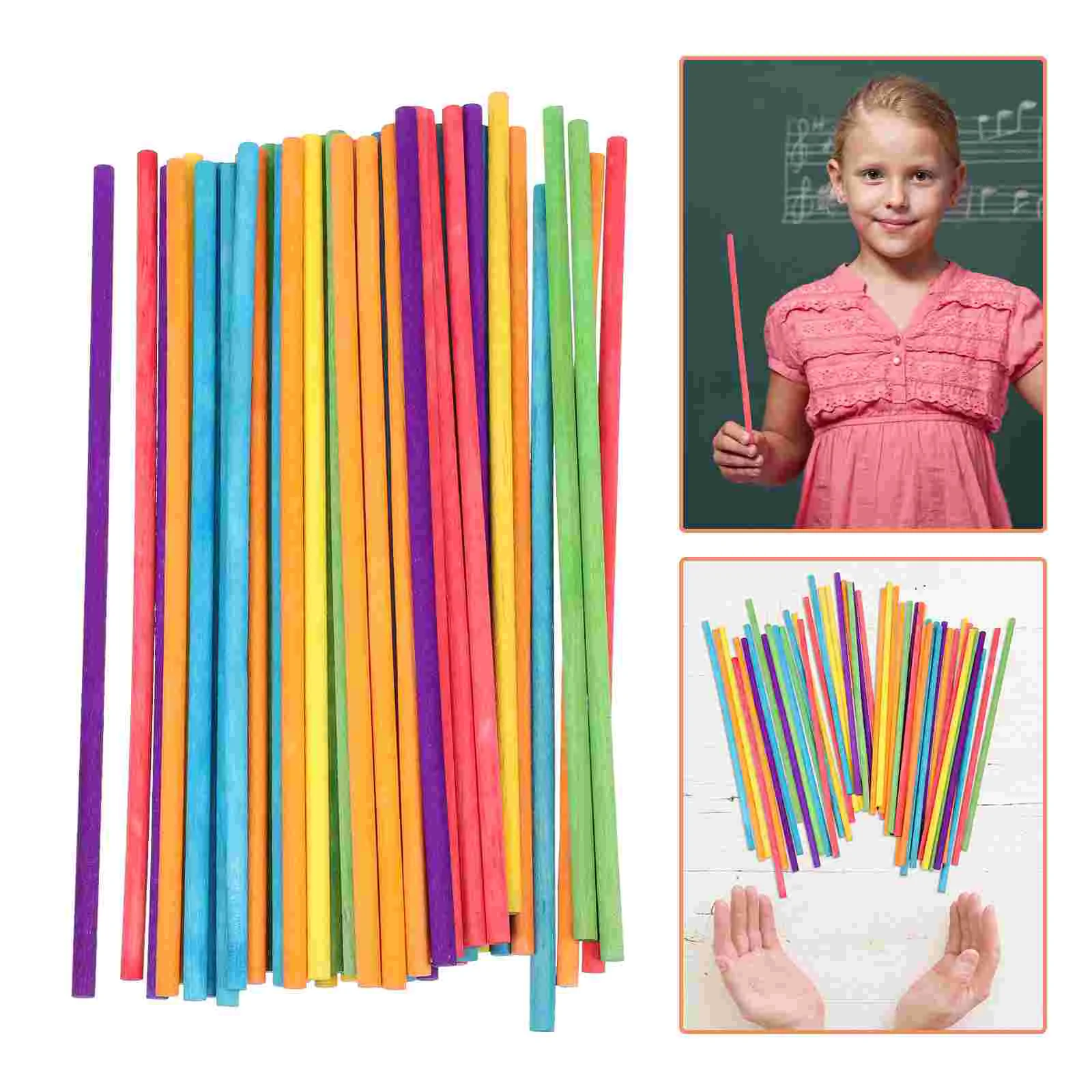 

100 Pcs Music Rhythm Stick Drum Sticks Children Musical Wooden Accessories Percussion Tools Instrument Natural Hardwood Toddler