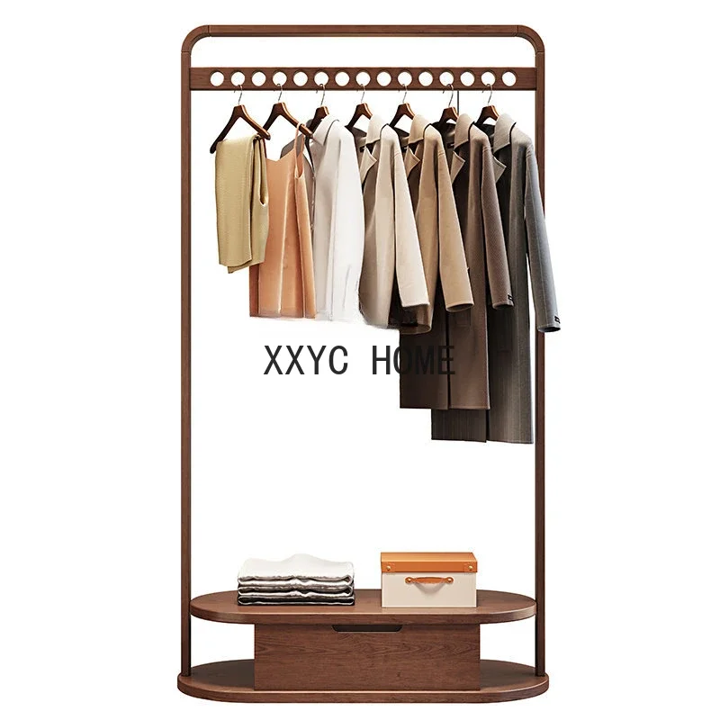 Solid Wood Clothes Rack Bedroom Floor Household Simple Vertical Coat Commodity