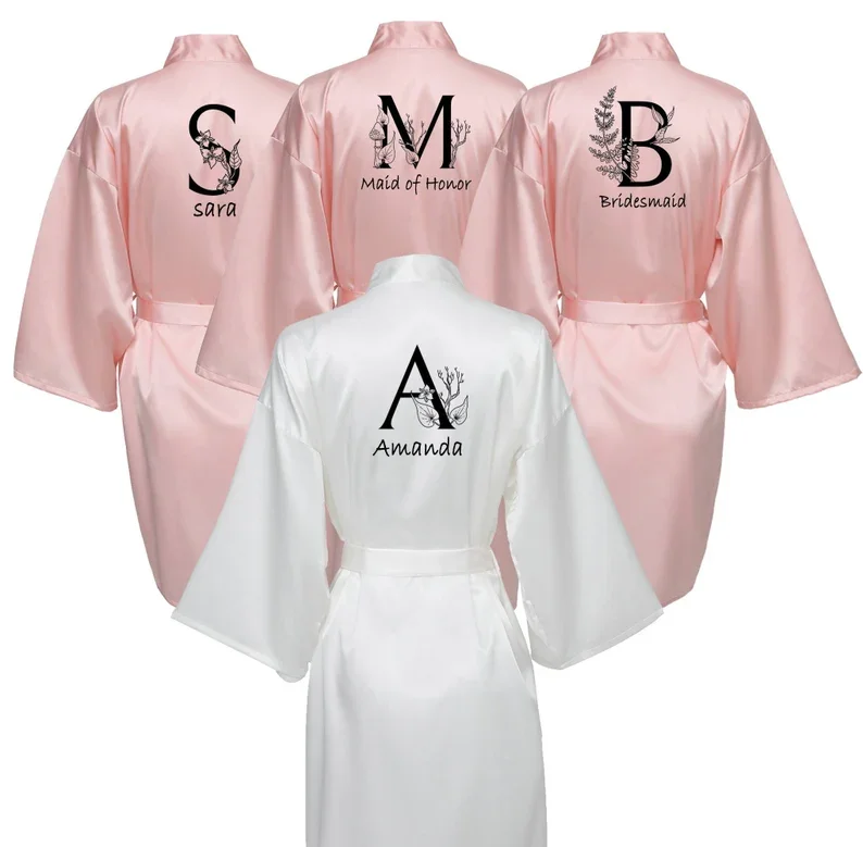 

Personalized Name Bridesmaid Robes Bride Gift Bride Robe Gift Satin Robe Bride Dressing Gown Bridal Party Robes Wedding Robe