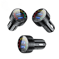 Dual QC3.0 USB Car Charger Fast Charging 12-24V Cigarette Lighter Socket Waterproof with Switch for Marine Motorcycle Truck RV