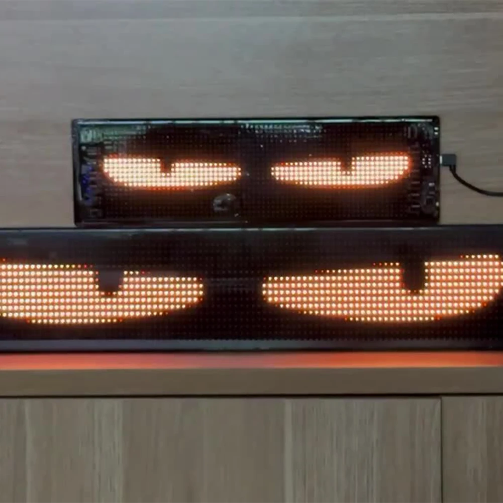 

2 шт. светодиодный экран панели USB 5 В светодиодный знак RGB свет автомобильный прокрутка знак DIY анимация автомобильный свет с глазами дьявола для вечеринки, концерта