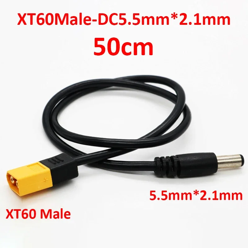 1PCS XT60 Male Connector To DC5525 5521 Power Cable 5.5x2.5mm/5.5*2.1mm Adaptor For TS100 Soldering Iron Conversion Cable