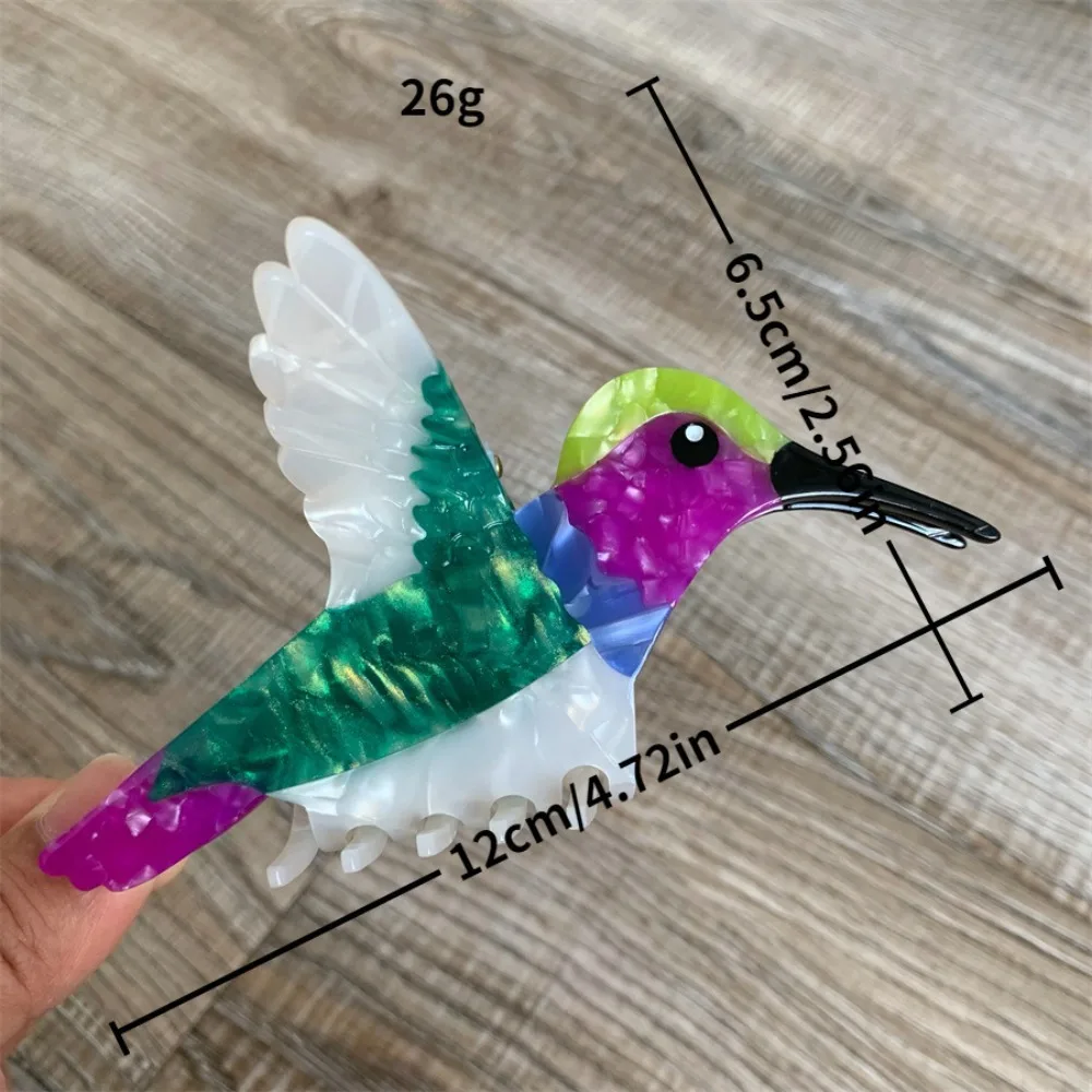 

Personalized Cute Acetic Acid Hair Claw Grasp Parrot Bird Hair Clip Hummingbird Peacock Cartoon Animal Shark Clip Girls
