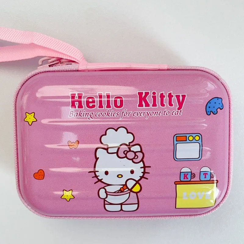 Kawaii Sanrio Hello Kitty Anime Coin Purse Cute Toys Student Handheld Zip Pouch Y2K Girls Jewellery Simple Cartoon Storage Box