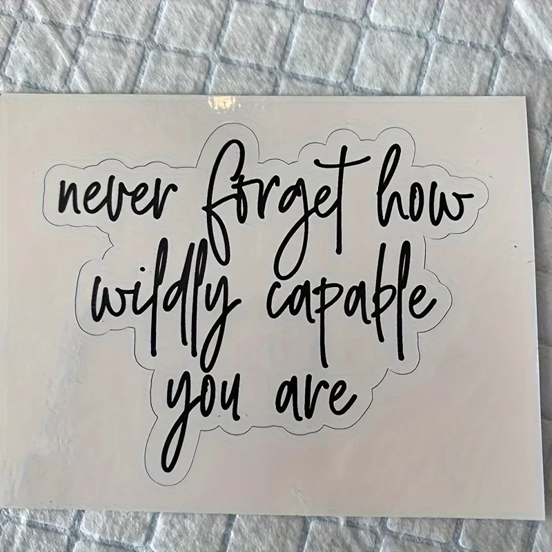 

1 шт. виниловые наклейки с вдохновляющими цитатами, милые мотивационные самоклеящиеся водонепроницаемые стикеры для автомобиля, ноутбука, декора окон