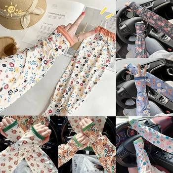 Arm Abdeckungen Sonnenschutz Manschetten Floral Sonnenschutz Eis Seide Ärmel Atmungsaktive Outdoor Sport Lose Anti-sonnenbrand Arm Ärmeln? ? ?