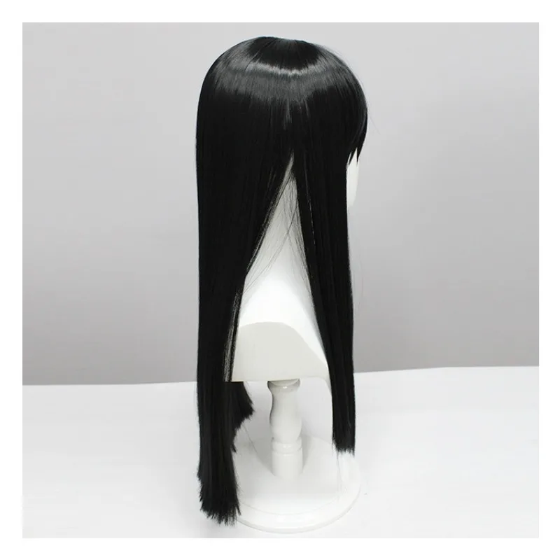 Inoue Takina Cos cheveux longs raides Anime Lycoris recul héroïne rôle perruque balle habiller chapeaux frange noire cheveux longs couvre-chef
