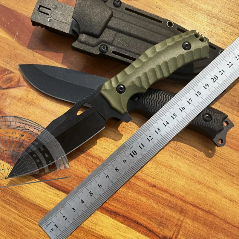 Heavyweight Tactical Pocket Knife Full Tang Fixed Blade Knife Combat Military Knives Survival Self Defense Tool with Sheath