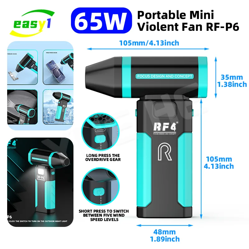 RF4 RF-P6 منفاخ الهواء المحمول 6000mAh فرش السيارات للهاتف اللوحة الأم تبريد إزالة الغبار فنيين إصلاح #1