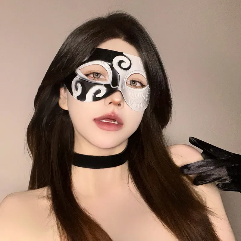 

Маска для лица «Божественная девушка-лиса», в старинном китайском стиле, расписная, для маскарада, вечеринки, бара, полумаска для костюма