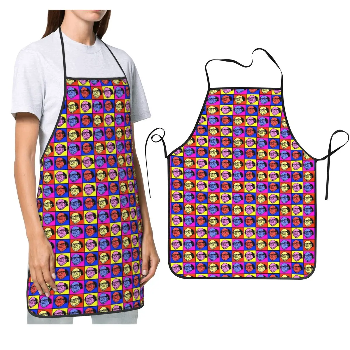 

Фартук Danny DeVito в стиле поп-арт, фартук для шеф-повара, приготовления пищи, выпечки, нагрудник без рукавов, кухонный сарафан для уборки для женщин и мужчин, садоводство