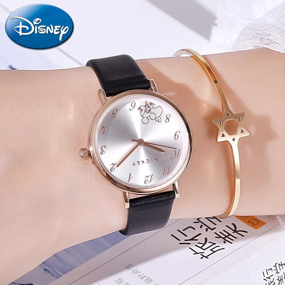 Orologio da donna per studenti Disney Simple Fashion Mickey Mouse Joint Belt orologio al quarzo impermeabile regalo con scatola Relogio Masculino