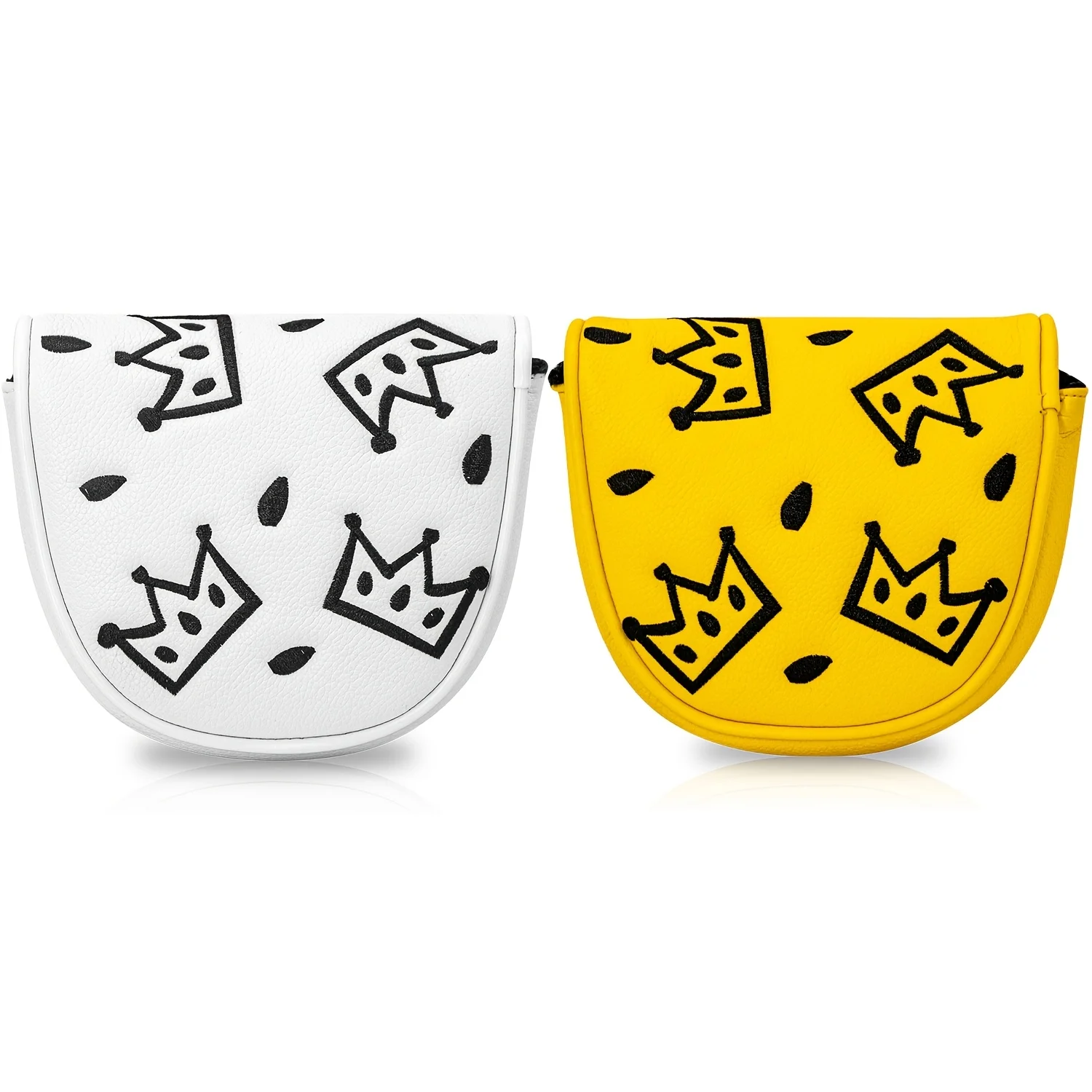 1pc Golf Mallet Putter Cover - Crown Cheese Mallet Putter Cover for Golf, Cute Mallet Double Ear Design, Premium PU