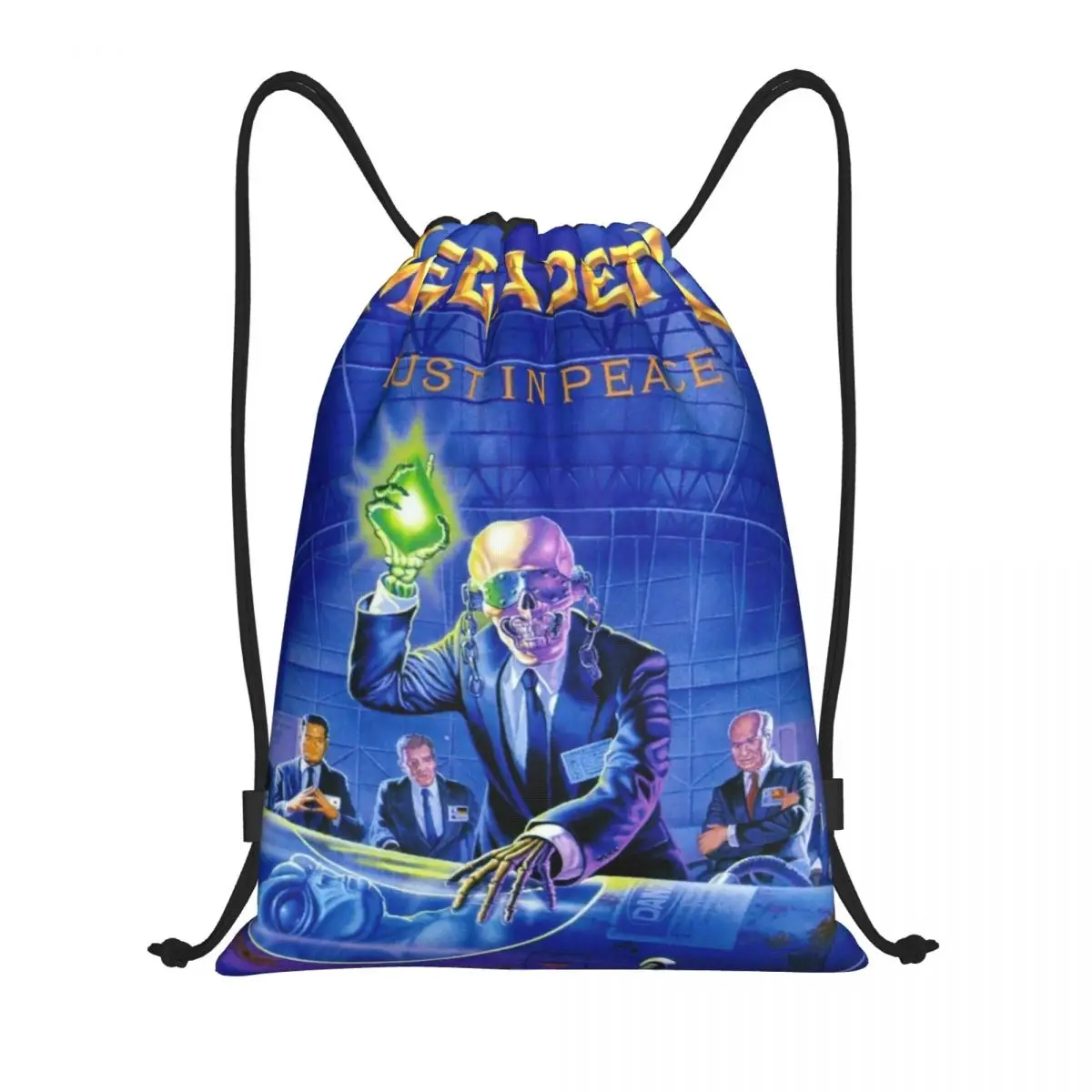 Custom Megadeths Heavy Metal Band Drawstring Bag for Training Yoga Backpacks Men Women Rust In Peace Sports Gym Sackpack