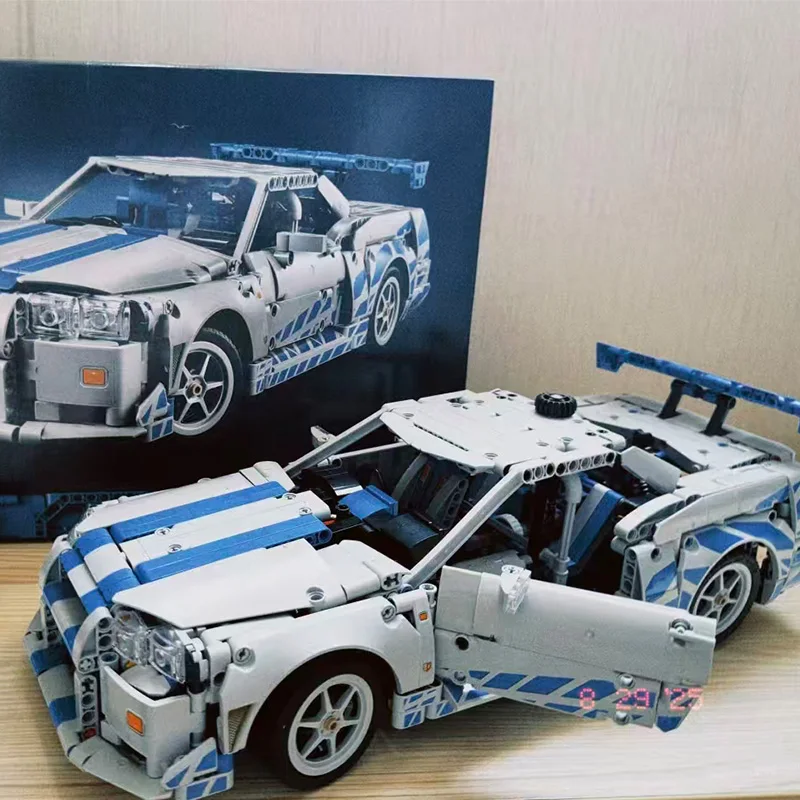 مجموعة ميكانيكية جديدة لعام 2025 "الله الحرب" GT-R34 مجموعة نماذج سيارة رياضية، هدية عيد ميلاد، هدية عيد الميلاد، ألعاب تعليمية