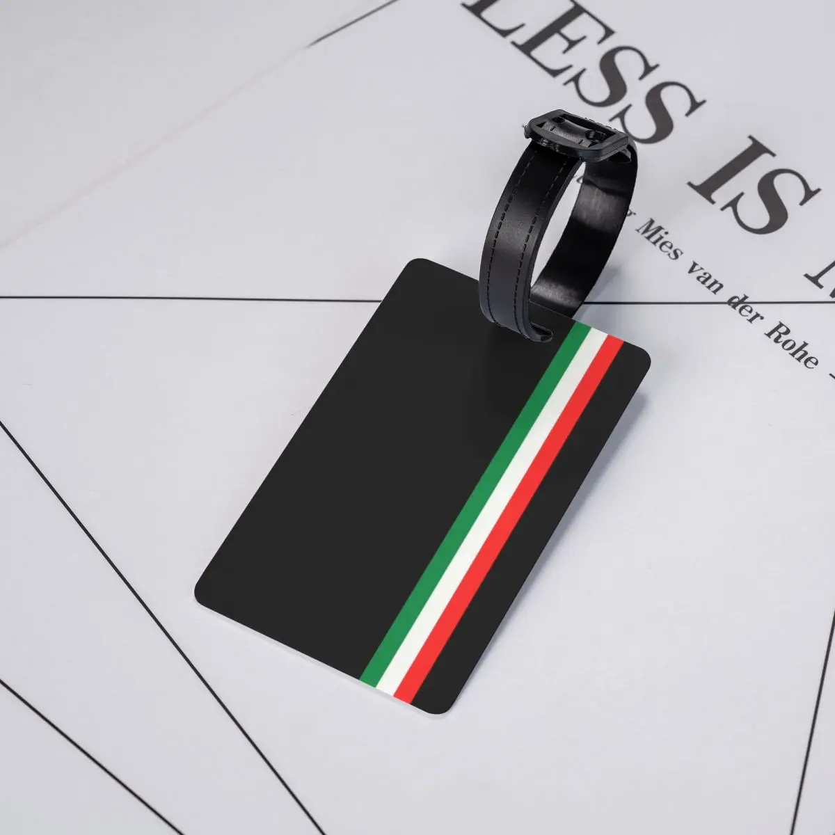 Étiquettes à bagages minimalistes pour valises, étiquettes de bagage Italian Pride, couverture de confidentialité, étiquette d'identification, mode italienne