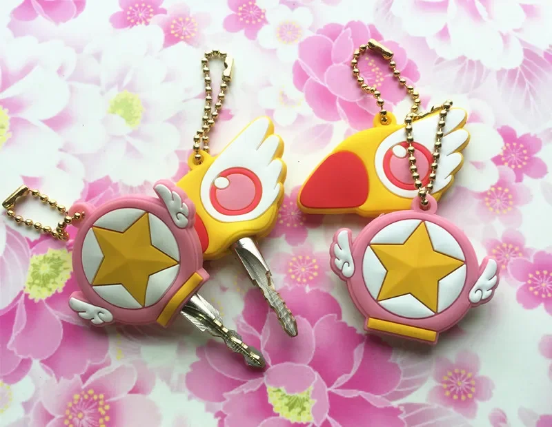 1PCS Key Cover Cartoon Keychains Silicone Key Cap Covers Cosplay Keychain for Key Control Dust Cartoon Keyrings Home Supplies