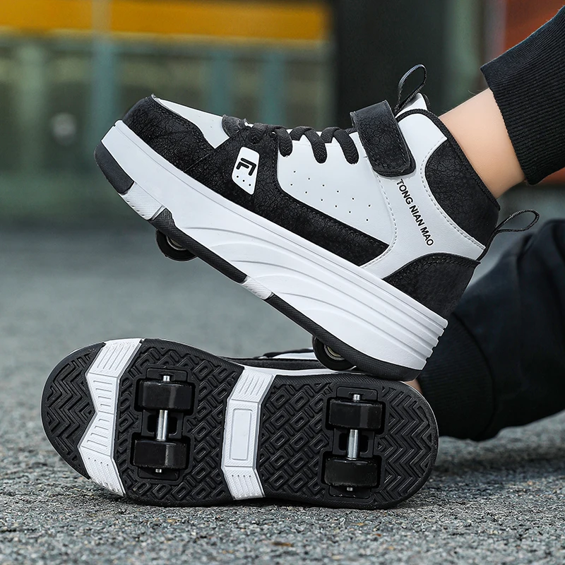 

Retractable 4-Wheel Shoes: Wear-Resistant, Light—Walk & Roll for All!