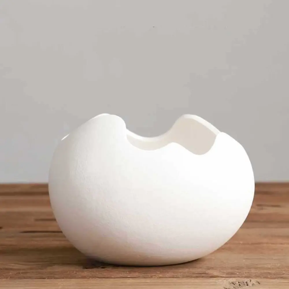 Ceramic Flowerpot Broken Eggshells Shapes Decorative Succulent Plant Container Hydroponic Flower Holder Living Room