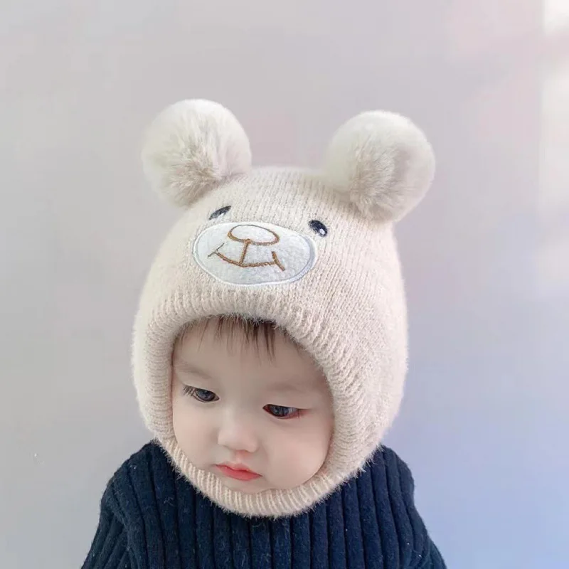 Baby Autumn And Cute Children Winter Wool Baby Ear Protection Knitted Hat