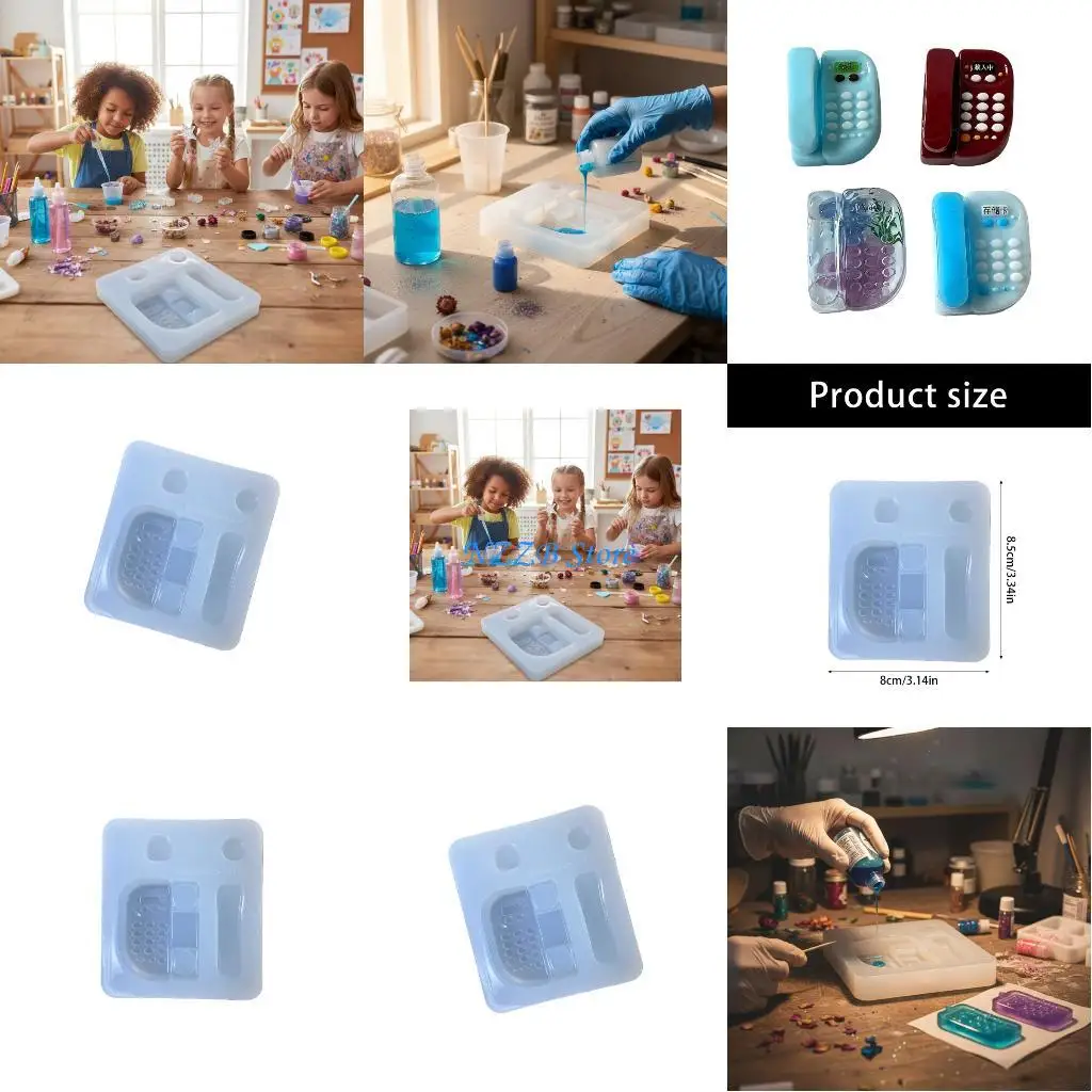 T21F قالب هاتف من السيليكون للخبز الإبداعي للحرف اليدوية المصنوعة من الراتينج لصنع المجوهرات قالب تزيين الكعك القابل لإعادة