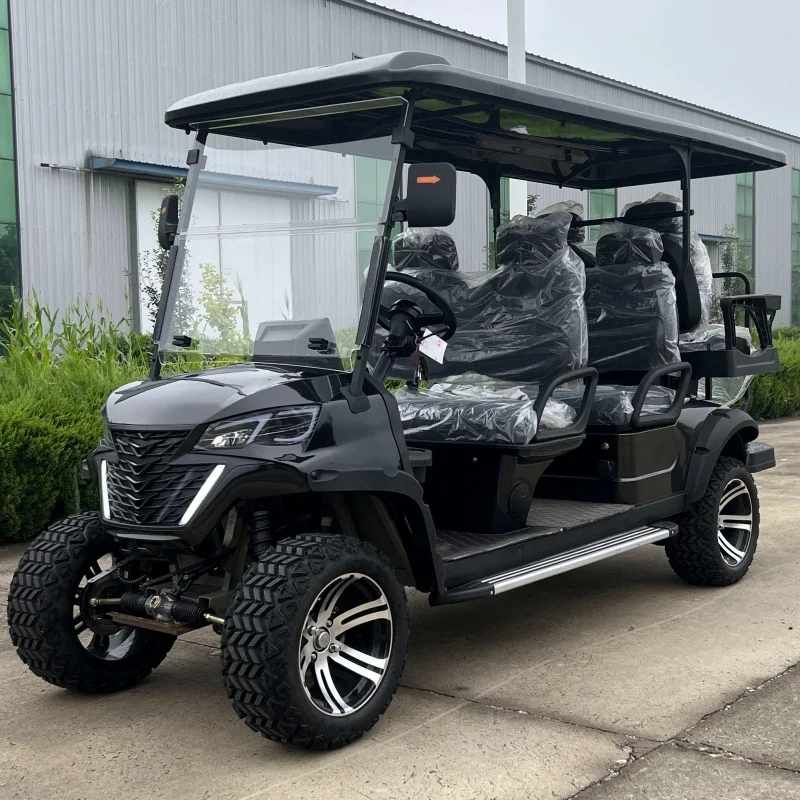 Factory Manufacturing Brand New Upgraded Black Warrior Color Full Vehicle Reinforced Body 14 Inch Off Road Tire Luxury Golf Cart