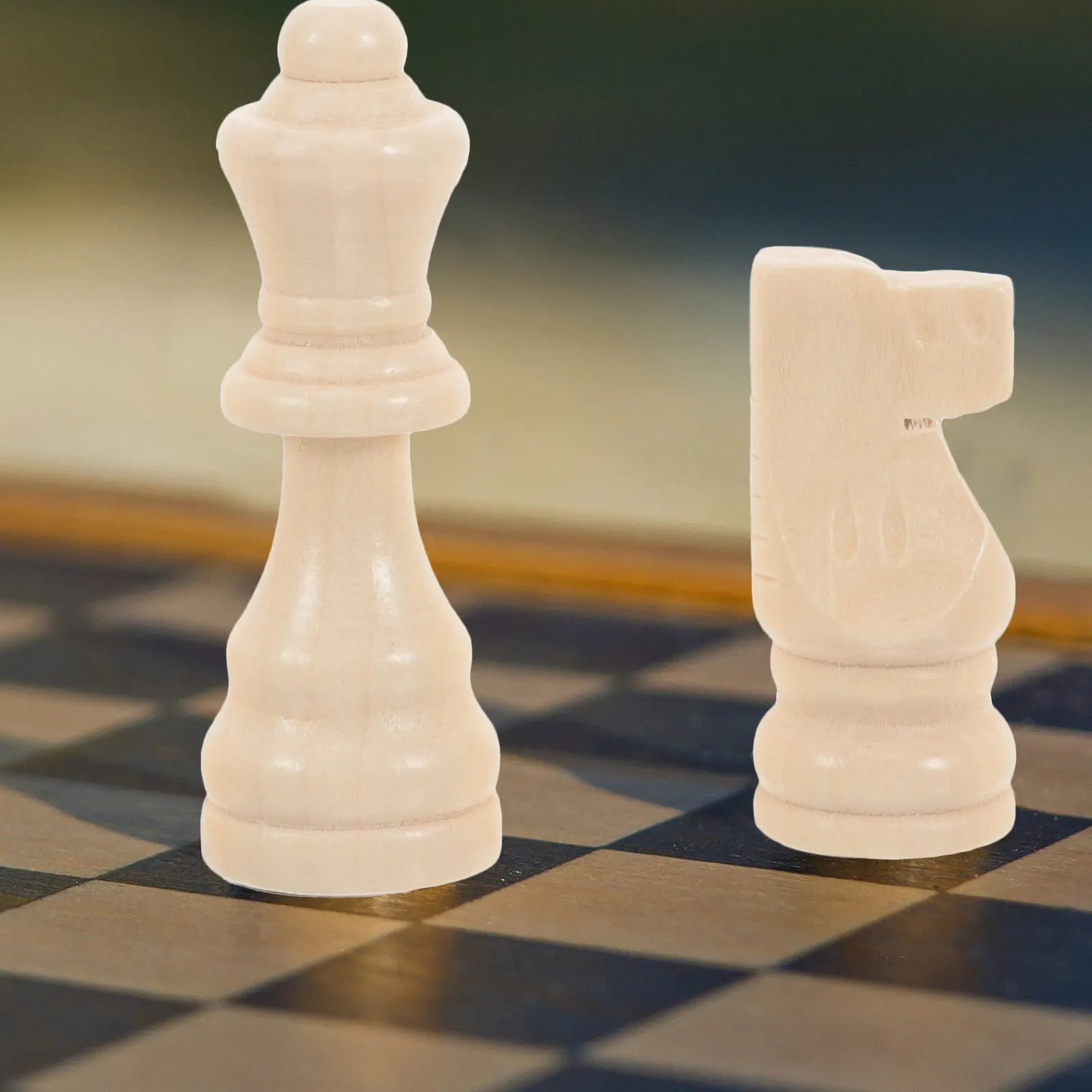 1Set International Chess Pieces Wooden Chess Replacement Set for Board Game Teaching Playing Development