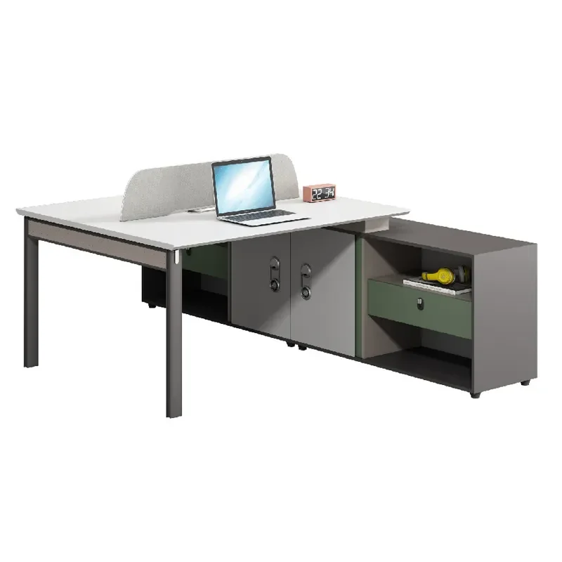 Modern Office Desk and Chair Set with Partition Workstation Cubicle for Finance Staff Simple Home Office