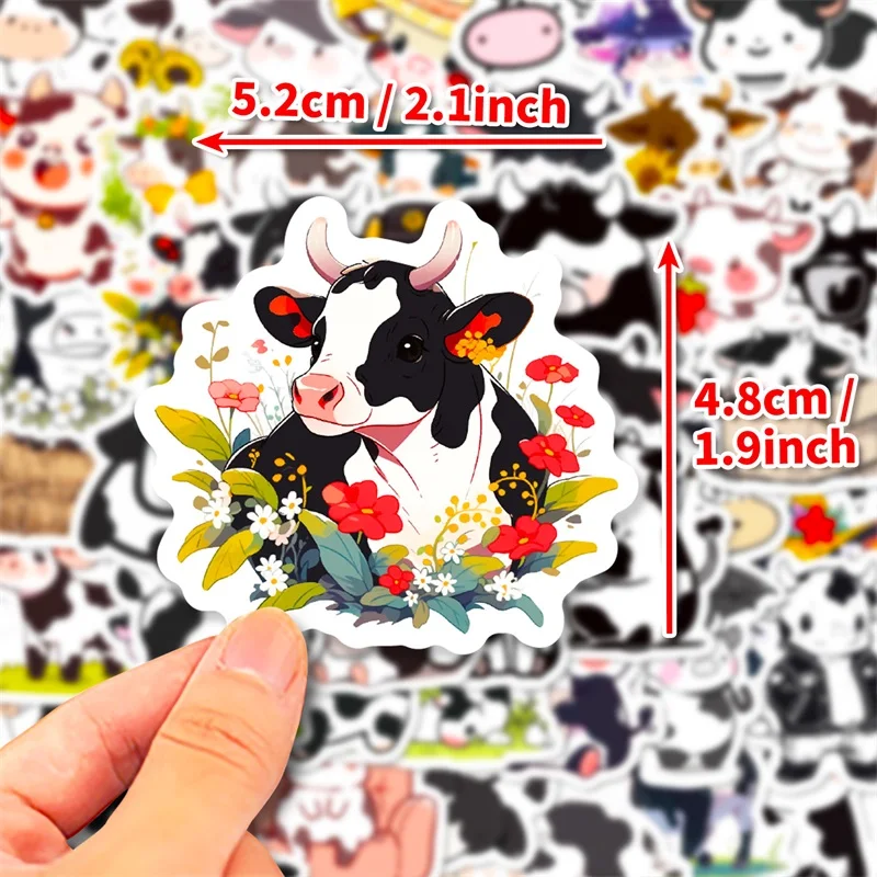 10/30/50PCS Cute Cow PVC Sticker Aesthetic DIY Children\'s Decoration Scrapbooking Korean Stationery School Supplies for Kids