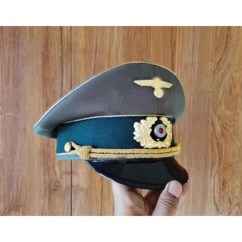 Topi bertepi besar Jerman dengan celana kuda bermata emas kain gaya WH elit