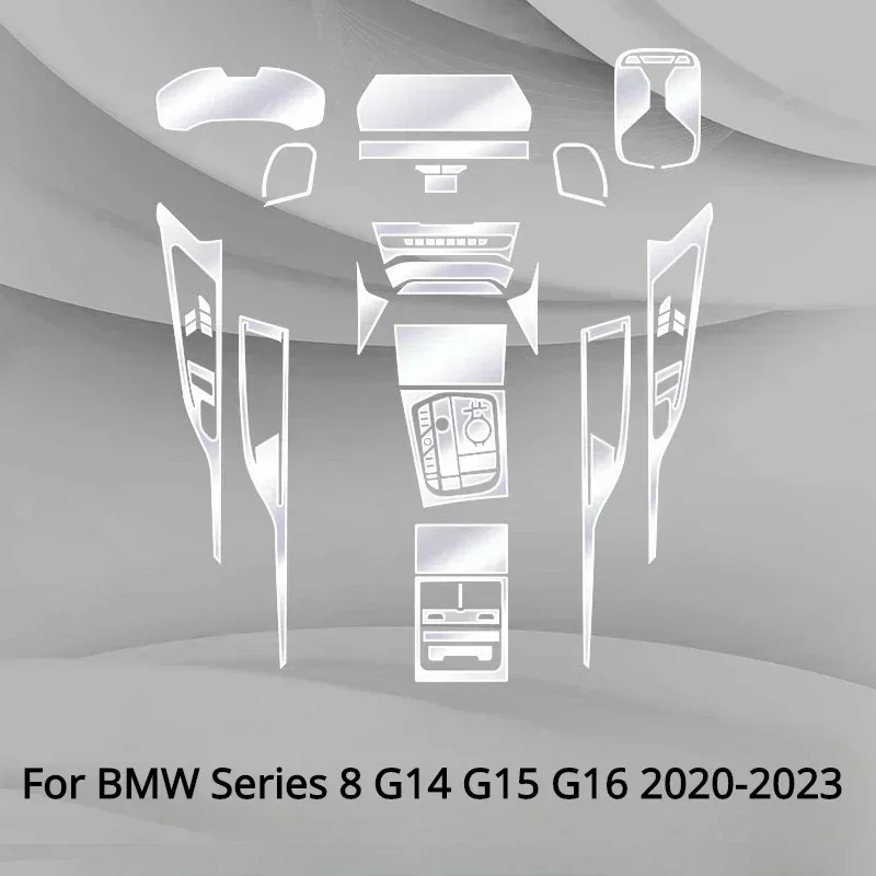 For BMW Series 8 G14 G15 G16 2023-2020 Interior Accessories film transparent TPU Gear Panel GPS Center Console PPF Protection