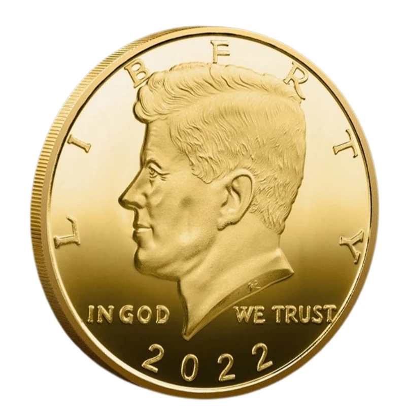 

1 PCS Golden United States of America 35th President John Fitzgerald Kennedy Memorial Coin 1964 3D Relief Commemorative Coins