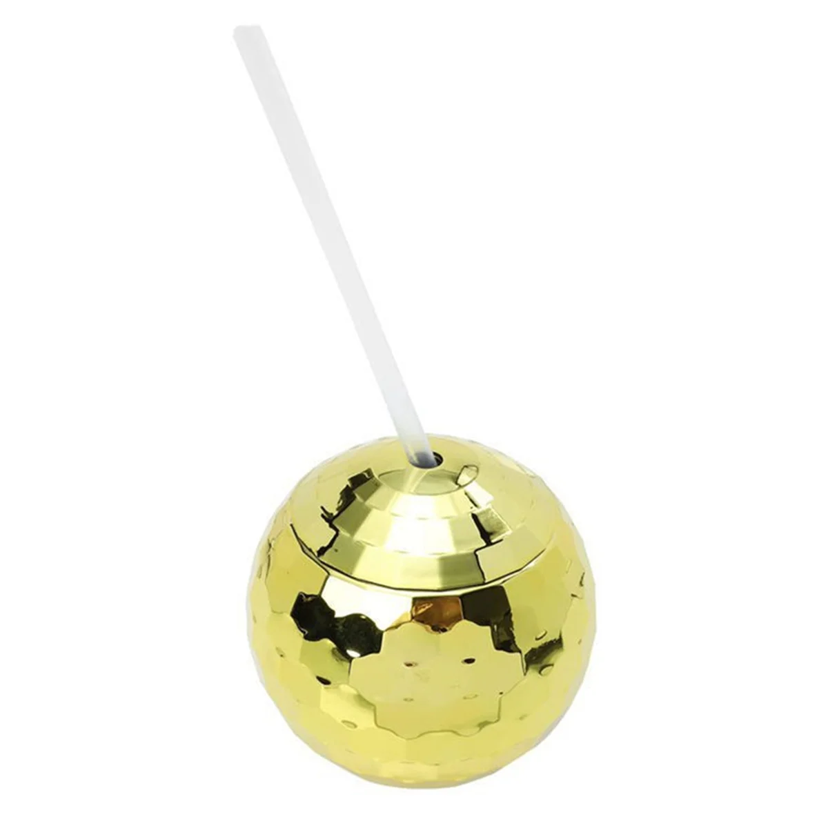 4PCS Disco Ball Cups with Lid and Straw Tumbler Cocktail Cup Glitter Flash Ball Cup for Party Nightclub Bar Drinking