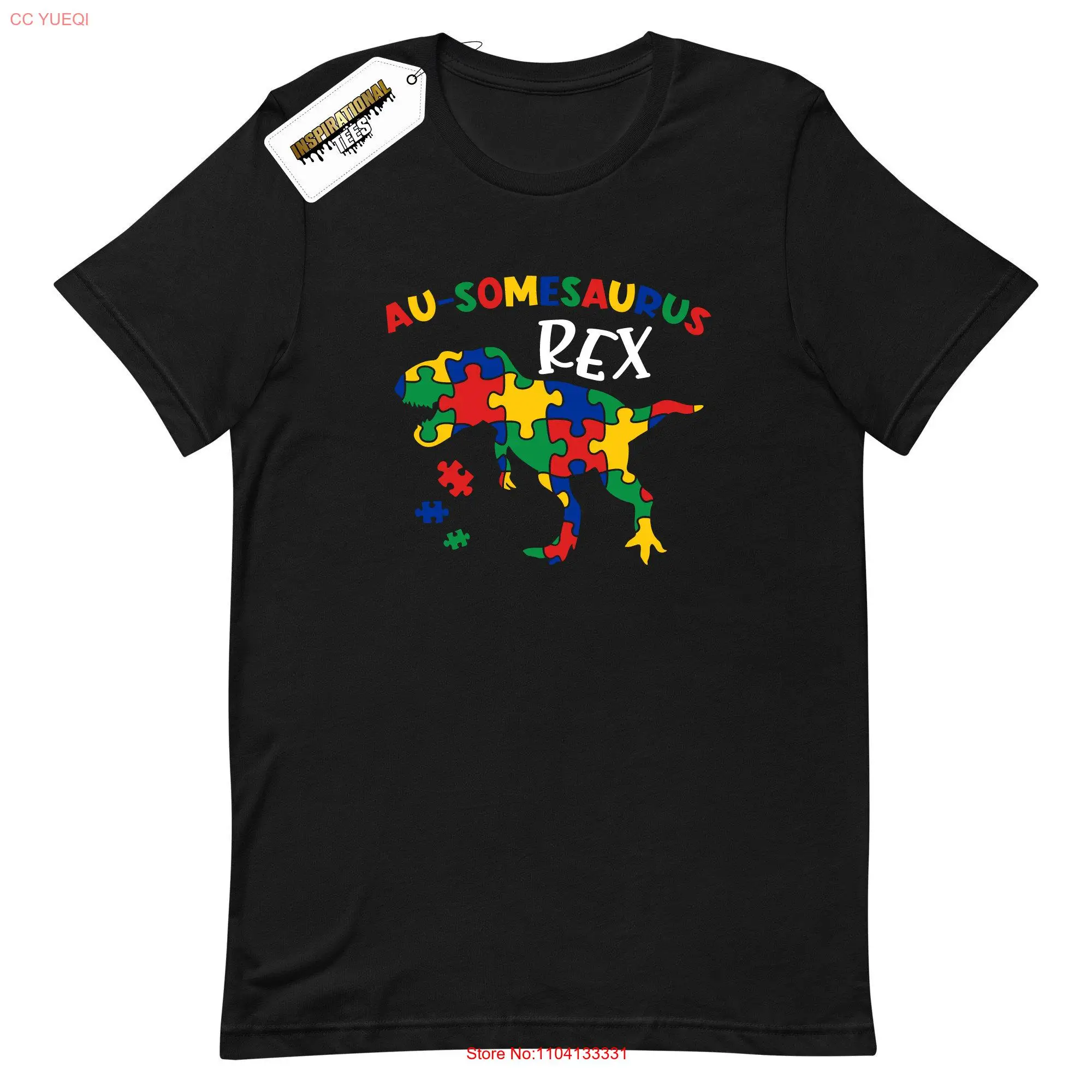 

Autism Awareness Dinosaur T shirt Cute Month rex Autistic Kid Support long or short sleeves