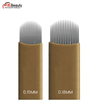 Microshading Microblanding İğne 18U Lamina Tebori Flex Bıçak En Keskin Yarı Kalıcı Makyaj Mikro Kaş Manuel Kalem Malzemeleri