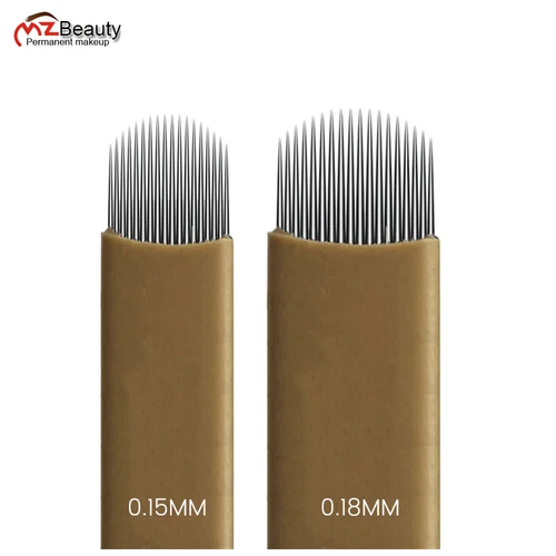 Imagen 1 del producto Aguja de Microblanding Microshading 18U Lamina Tebori Flex Blade, maquillaje semipermanente más afilado, suministros de pluma Manual para Micro cejas