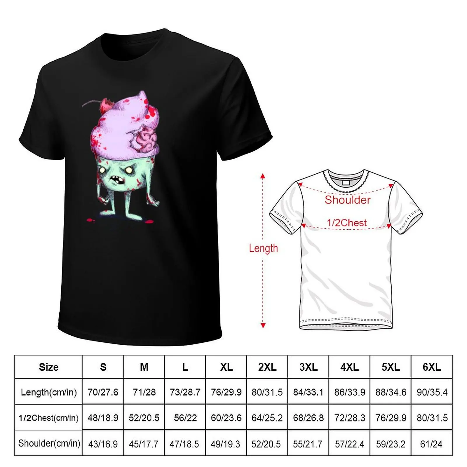 Zombie Cupcake T-Shirt Plus Size Gym Sports T-Shirt