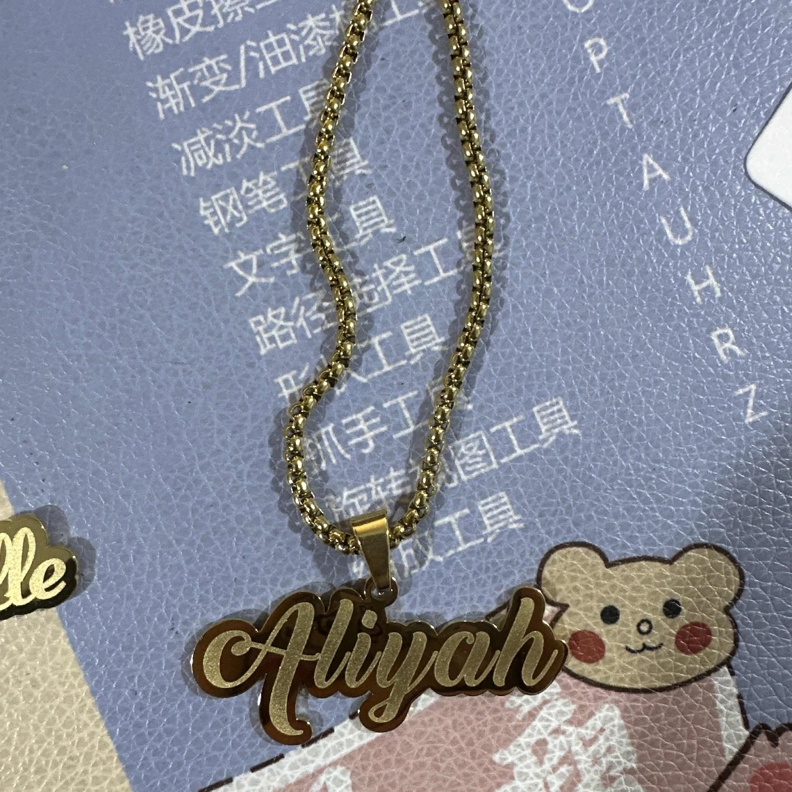 Custom Stainless Steel Engraved Name Bead Chain Necklaces Personalized Removable Gold Color Nameplate Necklace Women Men Jewelry