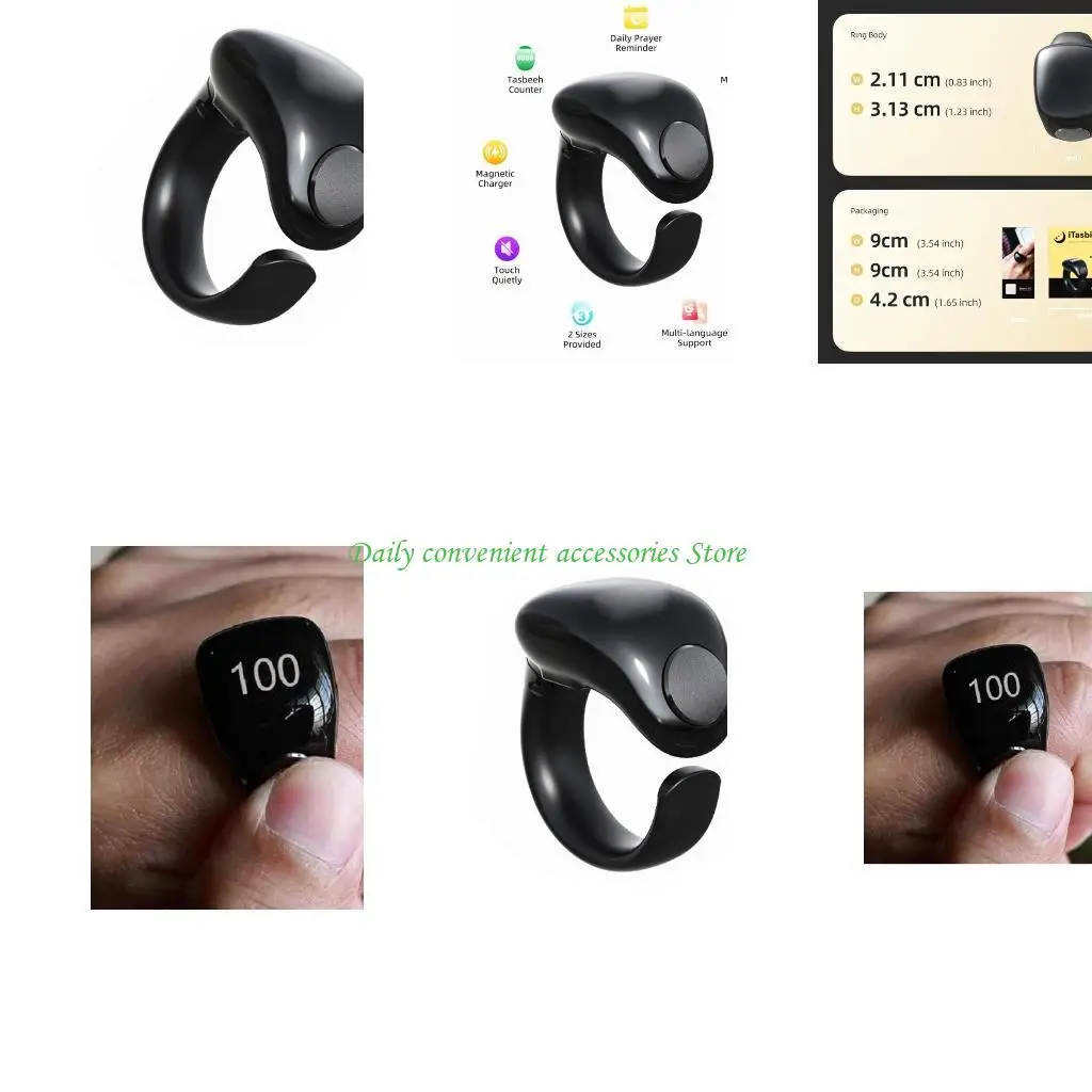 

97QB Digital Prayer Counter, Intelligent Counting Tool with Extended to 9999 for Salam Devotees Counting Tool