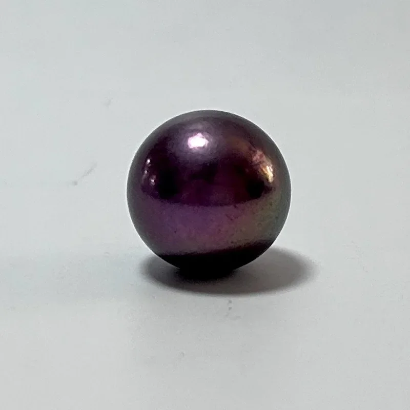 2024 Natural Genuine 15.7mm(Max Size) Round Big Purple Redish Sea Loose Pearl for Women Jewelry Gifts No Hole