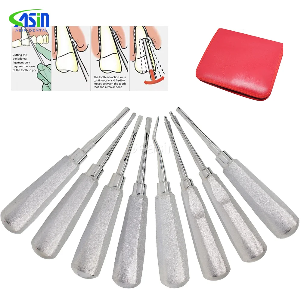 

8pcs DEASIN Dental Root Elevator kit Orthodontic Oral Surgery Tooth Extraction Tools Dentist Surgical Instrument Tool