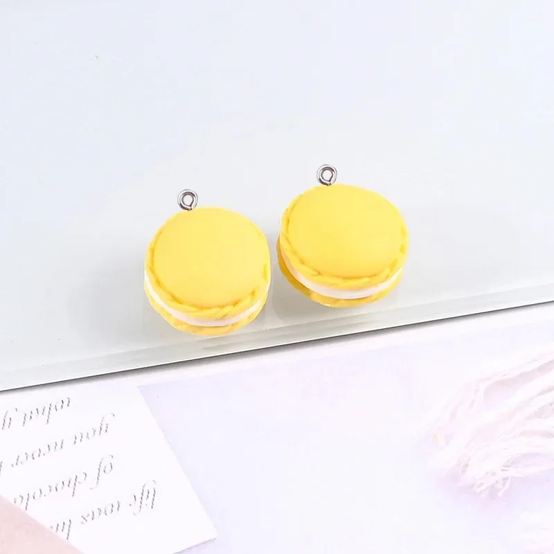 10pcs/lot Cute Macaron Cartoon Cookie Pendant Resin Food Charms for DIY Jewelry Making Accessories Handmade Earring Necklace view 5